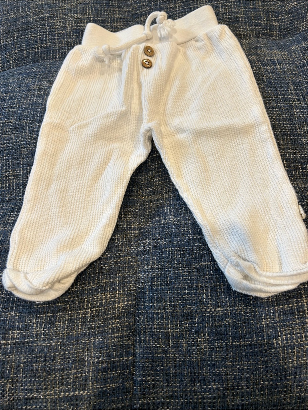 Snug Natural-Effect Pull-Up Pants White